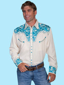 Embroidered Mens Western Shirts CREAM