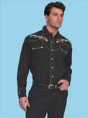 Embroidered Mens Western Shirts Music Note