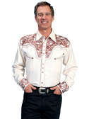 Embroidered Mens Western Shirts NATURAL