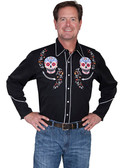 Embroidered Mens Western Shirts Nothing But Skulls