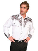 Embroidered Mens Western Shirts PEWTER