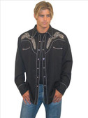 Embroidered Mens Western Shirts Leaf on Leaf