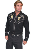 Embroidered Mens Western The Guitar Shirt
