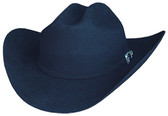 FINE BLACK WOOL FELT Cowboy Hat 6X WITH A SILVER BUCKLE WITH A SILVER BUCLKE WITH STONE INCRUSTED