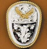 German Silver & Abalone Eagle Bolo Tie