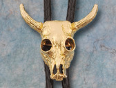 GOLD SKULL PEWTER BOLO TIE