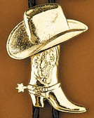 Gold Hat & Boot Bolo Tie
