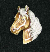 Horse Head Bolo Tie, Brown Enamel