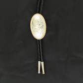 JUSTIN Silver Bolo Tie - Oval Shaped