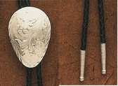 JUSTIN Style Silver Bolo Tie - Pear Shaped