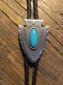 Arrowhead with Oval Turquoise Stone Bolo Tie