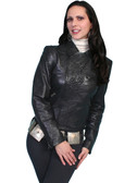 BLACK EMBOSSED LEATHER JACKET 62336