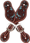 3D Tan & Turquoise Small Spur Straps