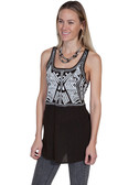 LADIES Chocolate Embroidered Tank