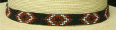 5/8 Inch Beaded Red-Black-White Pattern Hat Band