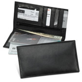 Leather Checkbook Wallet, Black only