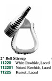 Leather & Rawhide Covered Stirrups 2 Inch Bell