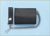 Leather Trifold With Chain, Plain