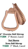 Leather & Rawhide Covered Stirrups 6 Inch Bell