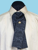 Morgans Puff  Silk Tie Black Floral Pattern