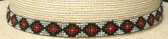 Native Design Beaded Hat Band Diamond Shape Red and Black