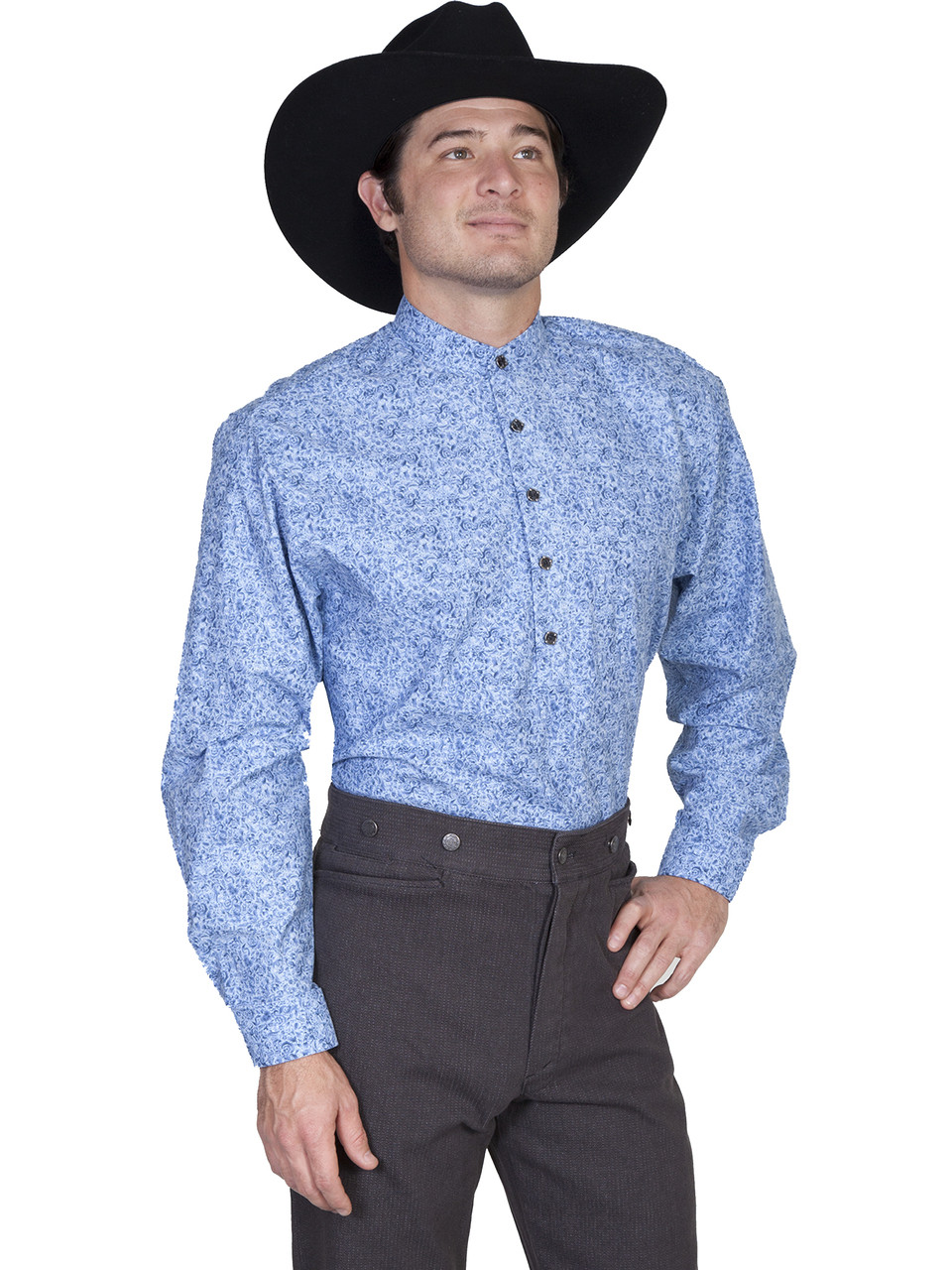 OLD WEST FRONTIER SCALLOP FRONT SHIRT PAISLEY
