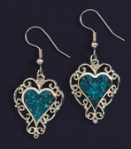 Pewter Heart & Turquoise Earrings