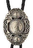 Pewter Indian Head Coin Bolo Tie