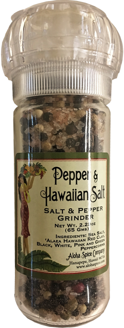 Pepper & Hawaiian Salt - Salt & Pepper 2.29 oz. Refillable Grinder