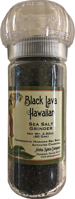 Black Lava Hawaiian Sea Salt -  2.82 oz. Refillable Grinder 