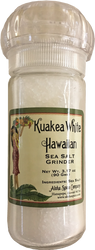 Kuakea White Hawaiian Sea Salt - 3.17 oz. Refillable Grinder
