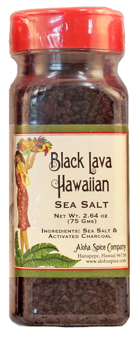 Black Lava Hawaiian Sea Salt - 2.64 oz. Plastic Shaker 