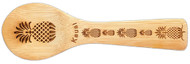 Bamboo rice spoon is made from solid, organically grown bamboo. This 8 inches rice paddle is durable, lightweight and resistant to moisture. laser engraved "Kauai" with pineapple.
