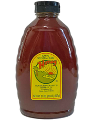 SKU #534

Ingredients: 100% Pure Hawaiian Honey

100% Pure honey harvested from the nectar of tropical blossoms that grow on the beautiful Island of Kaua'i, Hawaii.

2 pound Jar