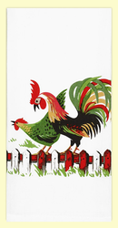 SKU#1430
Vintage rooster & hen design on high quality 100% cotton flour sack towel. This vintage design makes a great addition to any kitchen. This towel measures 17" x 24".