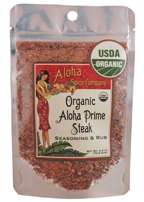 Aloha Spice Company - Organic Aloha Prime Steak Seasoning & Rub - Stand Up Pouch