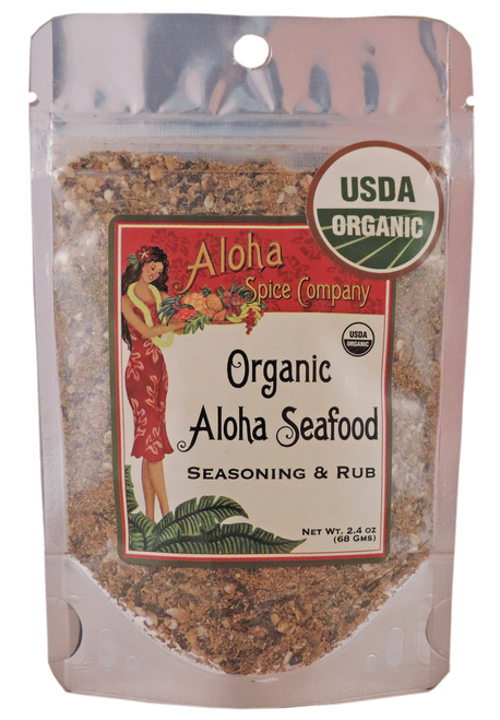 Aloha Spice Company - Organic Aloha Seafood Seasoning and Rub - Stand-up Pouch 