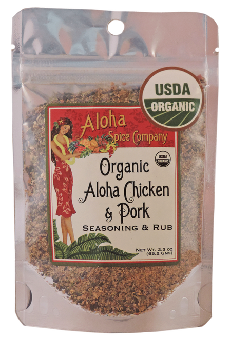 Aloha Spice  Company - Organic Aloha Chicken & Pork Rub & Seasoning 2.3 oz. Stand Up Pouch - Front