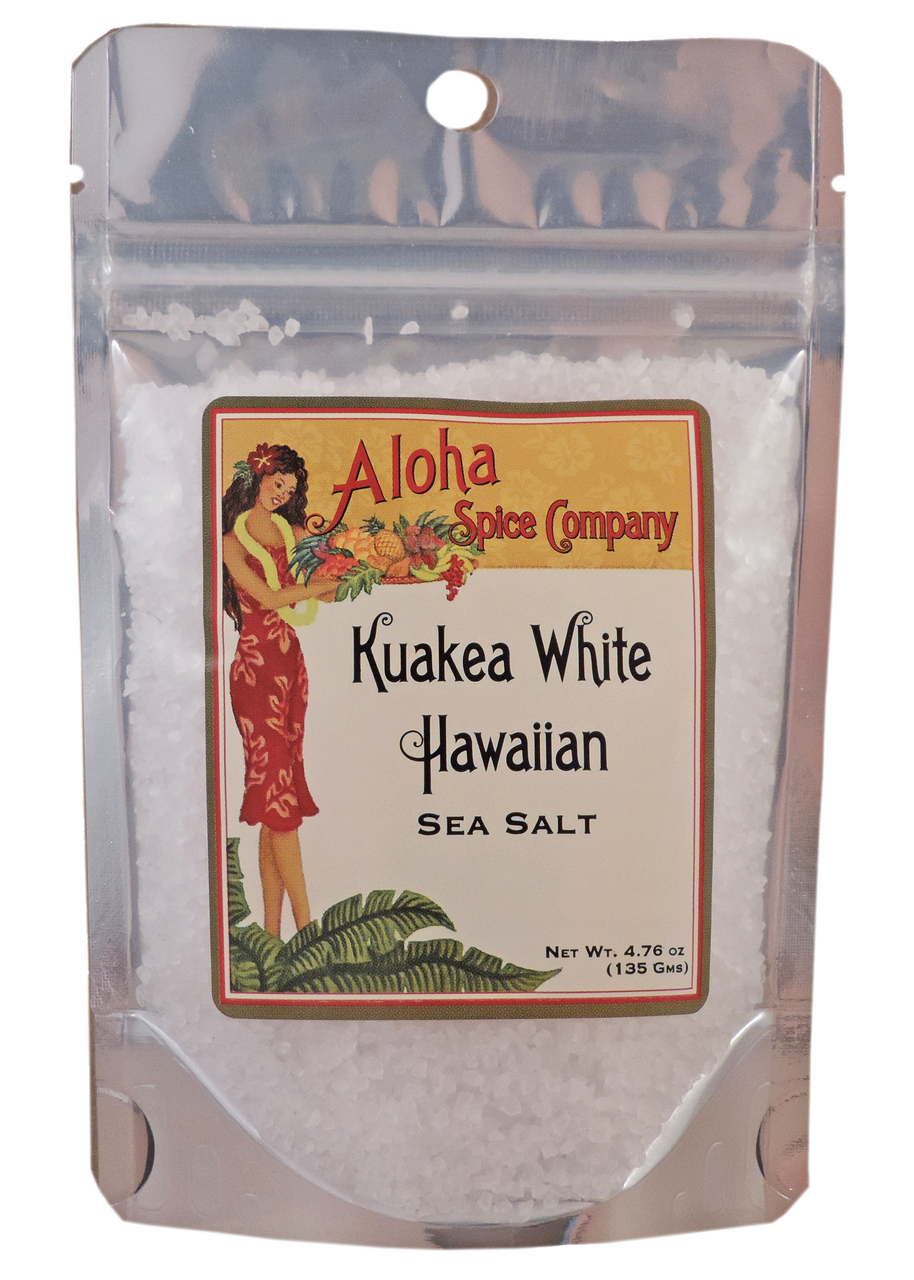 Kuakea White Hawaiian Sea Salt  oz. Stand Up Pouch - Aloha Spice Company