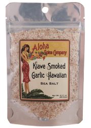 Kiawe Smoked Garlic Hawaiian Sea Salt - 2.11 oz. Stand Up Pouch