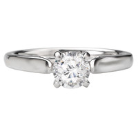 14KW CATHEDRAL SOLITAIRE RING D.50CT  CTR W/FDL