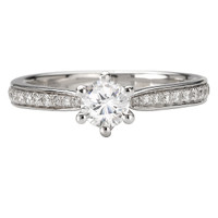 14KW ROM COM ENGAGEMENT RING  D.64CTW, INCL 3/8CT RD DIA