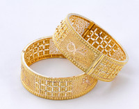 YELLOW GOLD INDIAN STYLE BANGLES, 21K, Size: Medium, Weight: 80.4g