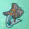 Black Mermaid Patch - Embroidered Iron On Patches Appliques - Wildflower + Co.