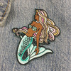 Black Mermaid Patch - Embroidered Iron On Patches Appliques - Wildflower + Co.