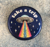 Take a Trip UFO Holographic Button Pin Flair - Wildflower Co