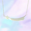 Shooting Star Nameplate Necklace - Personalize - Engrave - Custom - Gold Sterling Silver - Wildflower Co Jewelry