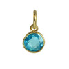 Birthstone Pendant Charm Synthetic Gemstone Blue Topaz December Dainty Gold
