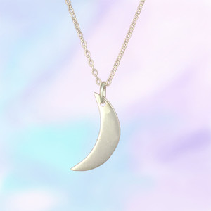 Moon Charm Necklace, Sterling Silver or Gold Dipped - Personalize It!