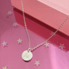 Tiny Disc Necklace - Dainty Gold Silver Medallion - Personalized - Custom - Engrave - Wildflower Co